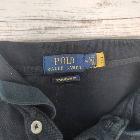 Polo Ralph Lauren Black Polo Shirt Big Pony Boys Size Medium - Picture 3 of 6